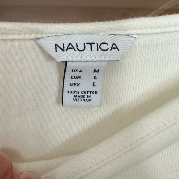 Nautica Red and White Striped Crew Neck - Picture 2 of 5